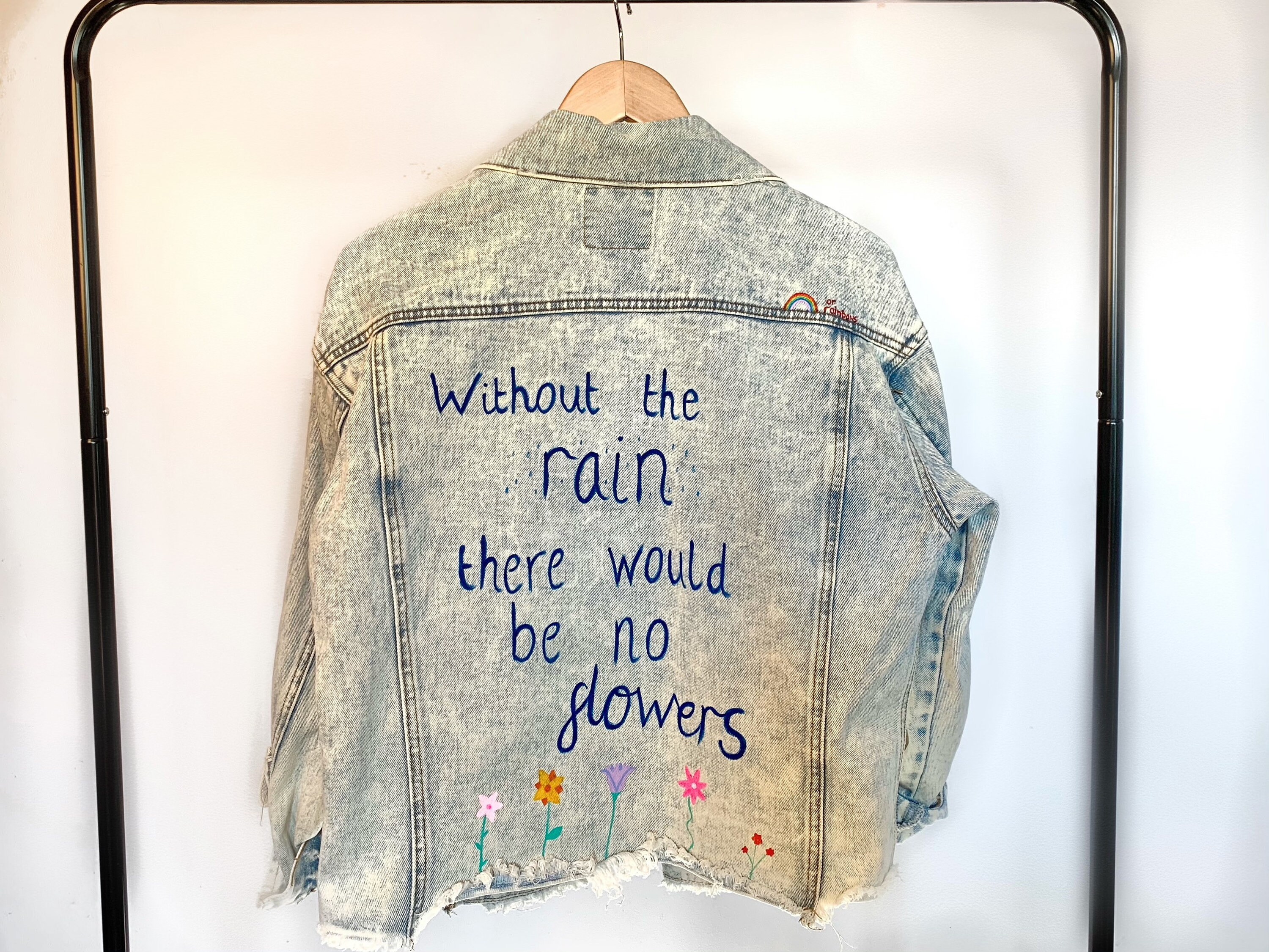 Inspirational Quote Jacket Custom Denim Jacket Hand Painted Etsy