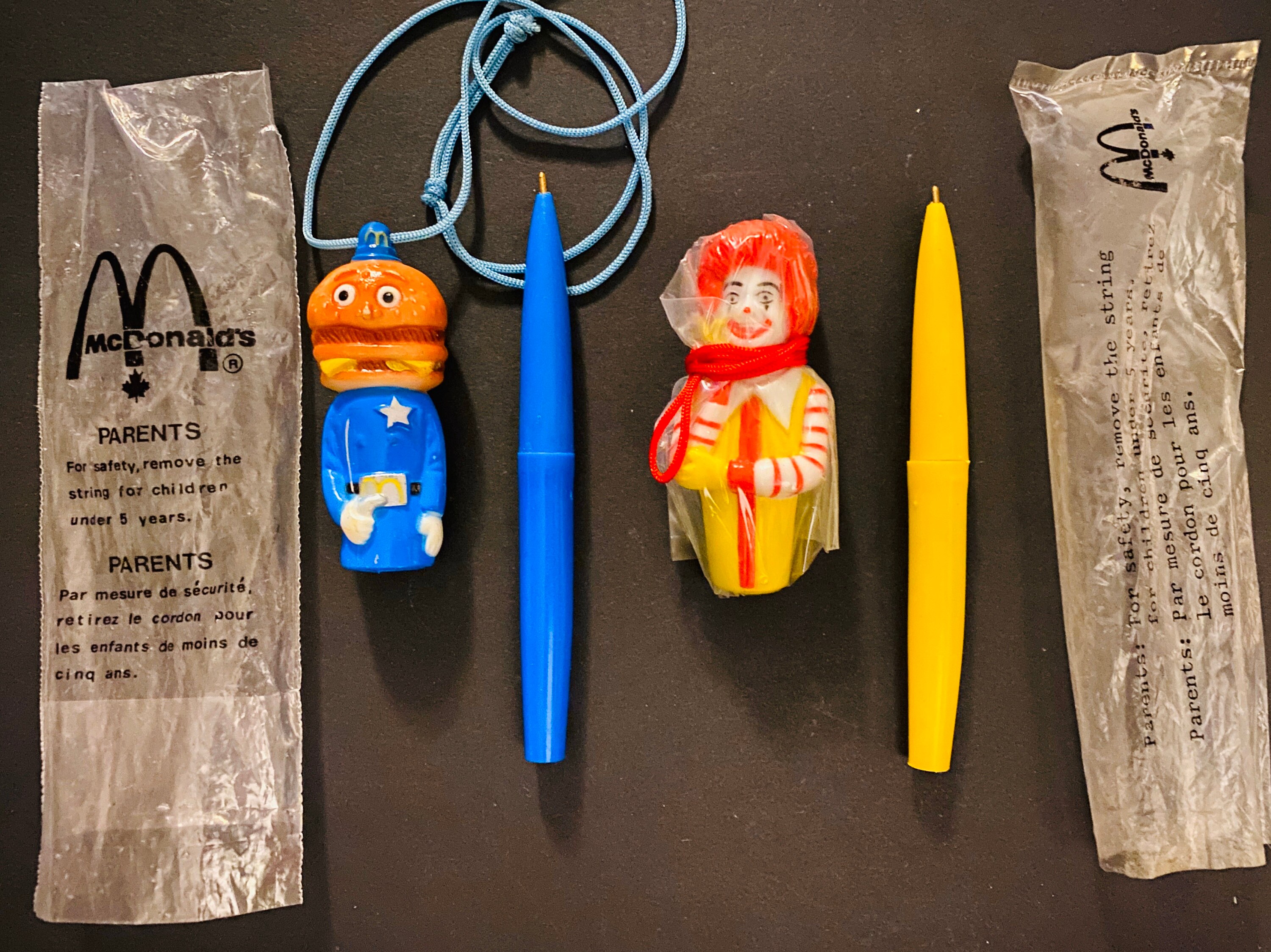 Vintage 1980's McDonalds Pen Toppers Pluma Regalo de la Etsy