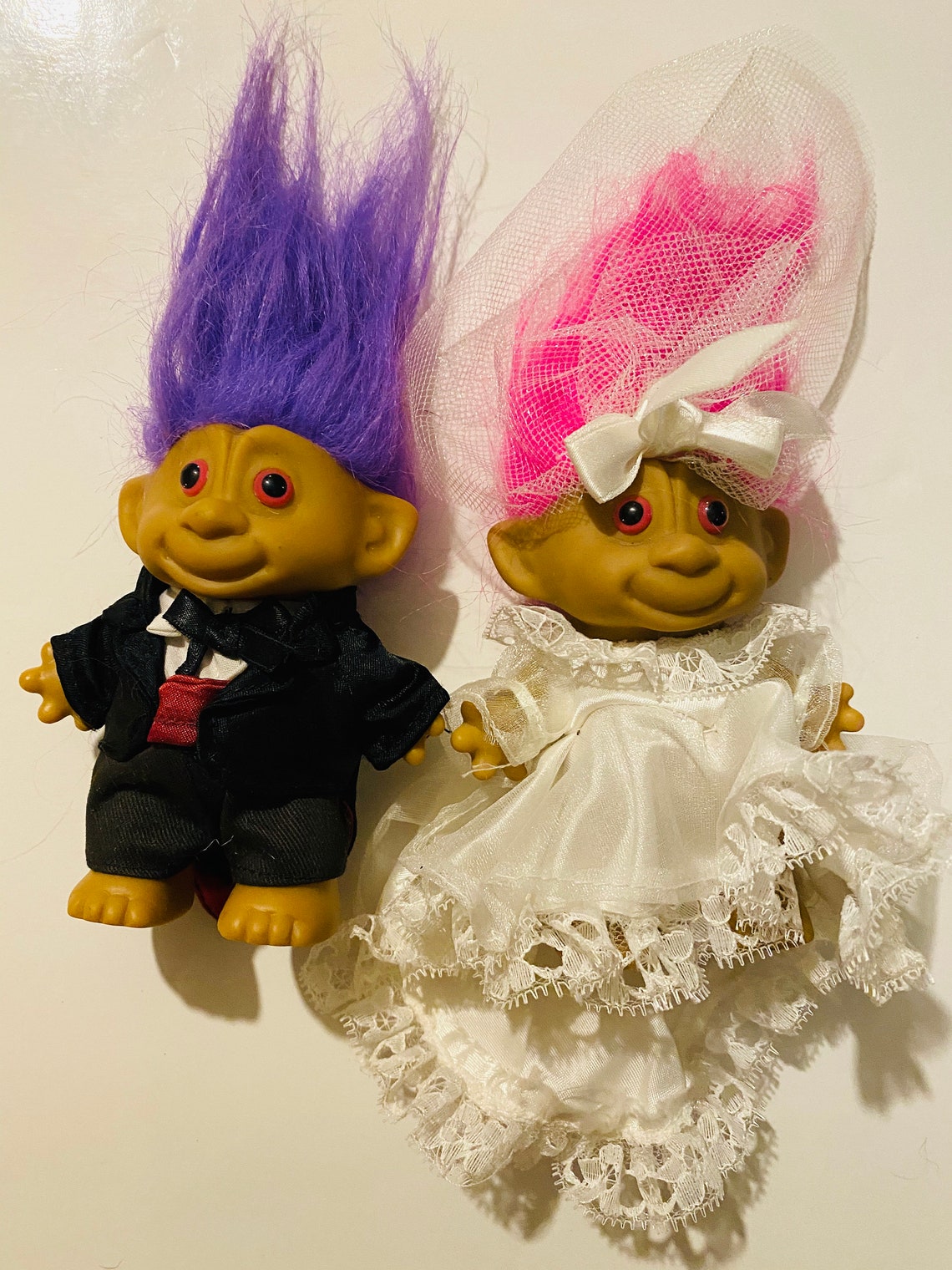 Bride and Groom Troll dolls | Etsy