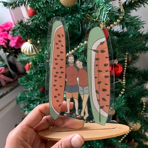 Regalos de Navidad para el novio - Pintura mínima de dibujos animados de la foto, dibujos animados de la foto, regalos lindos para él