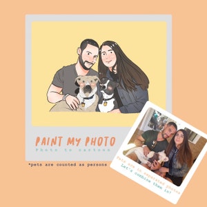 Family Portrait with pets Dog family portrait Pet owner portrait Family cartoon painting Family painting with pets Dog family painting