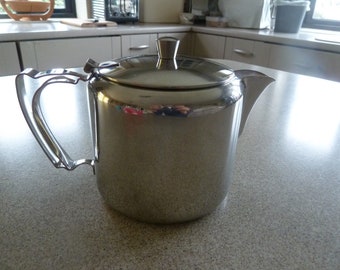 Old Hall TEAPOT Cumberland 2 pint shiny stainless steel. c. 1960