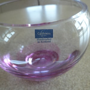 Vintage Caithness crystal GLASS BOWL celebrating &#39;40&#39; with label