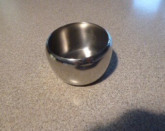 Vintage &#39;Old Hall&#39; shiny stainless steel &#39;Connaught&#39; SUGAR BOWL 5 ounce c. 1965