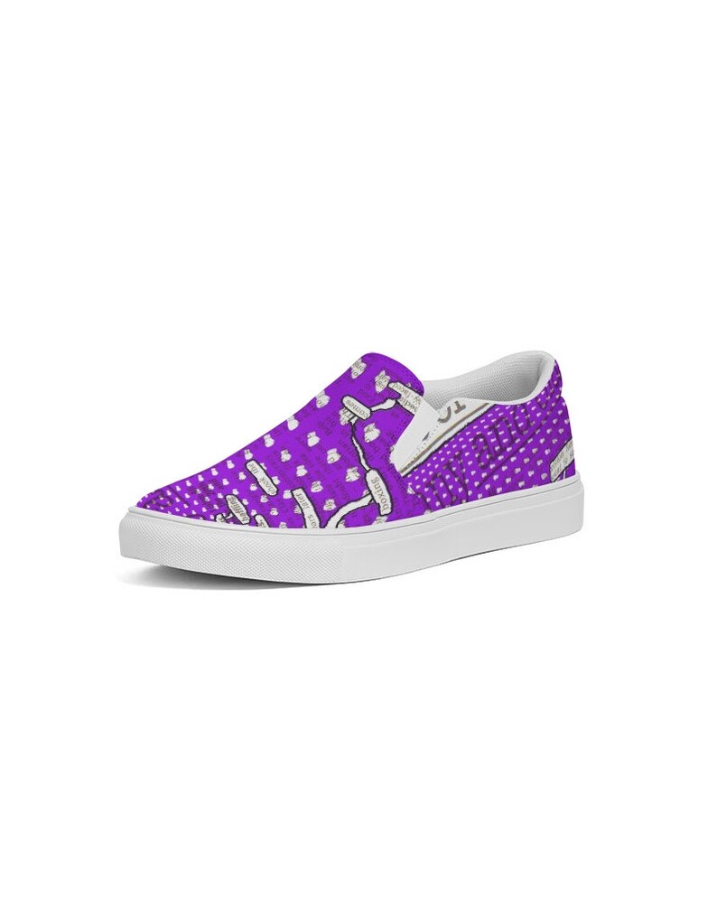 US sizes Women/'s Slip-On Canvas Shoe Newspaper speech bubble