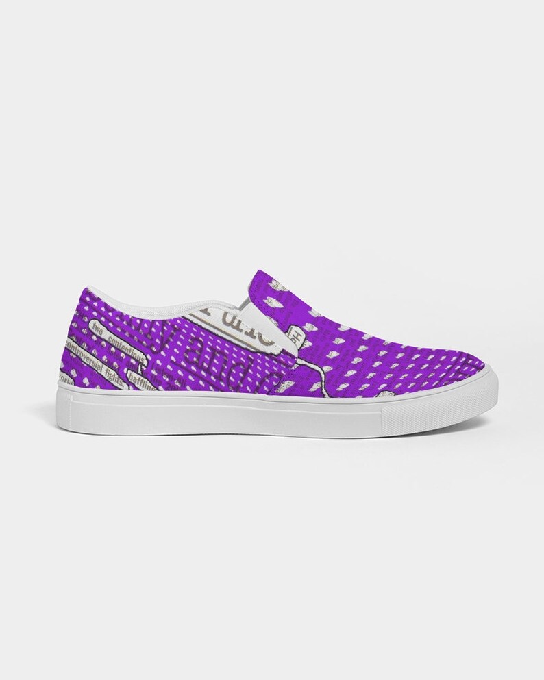 US sizes Women/'s Slip-On Canvas Shoe Newspaper speech bubble