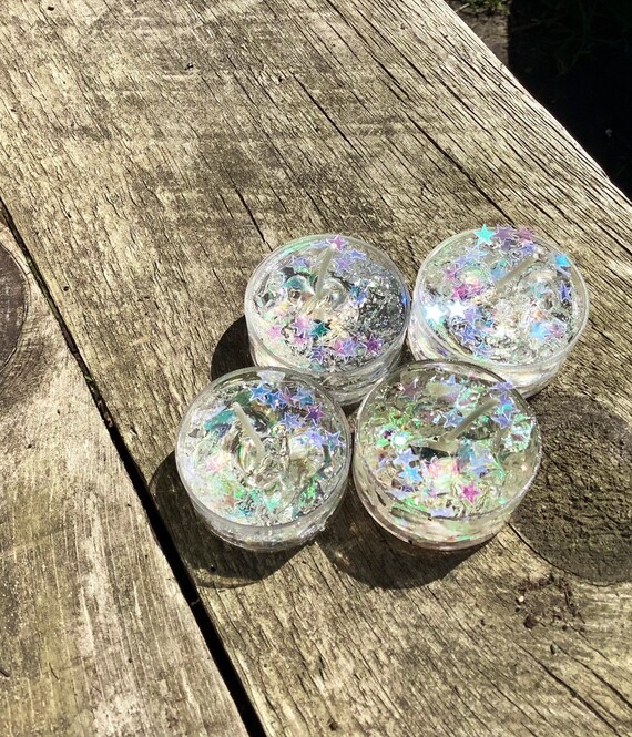 Sparkly Gel Wax Tealights Etsy
