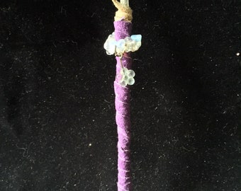 Tiny Faerie Magick Wand with Quartz Crystal and Aquamarine