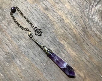 Wiccan Amethyst Crystal Pendulum