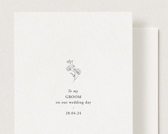 To My Bride / Groom On Our Wedding Day Card, Minimal Modern Wedding Day Card, minimal wedding day card, to my husband wife wedding day card