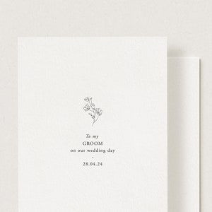 To My Bride / Groom On Our Wedding Day Card, Minimal Modern Wedding Day Card, minimal wedding day card, to my husband wife wedding day card