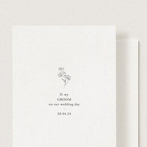 Para minha noiva/noivo no dia do nosso casamento, cartão minimalista moderno para o dia do casamento, cartão minimalista para o dia do casamento, para meu marido e minha esposa, cartão para o dia do casamento