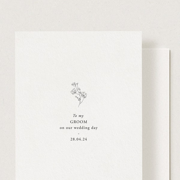 To My Bride / Groom On Our Wedding Day Card, Minimal Modern Wedding Day Card, minimal wedding day card, to my husband wife wedding day card