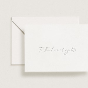 Tarjeta para el amor de mi vida, tarjeta para el día de la boda, tarjeta para el esposo, tarjeta para la esposa, tarjeta de aniversario, tarjeta de boda, tarjeta de amor caligráfica, tarjeta de San Valentín
