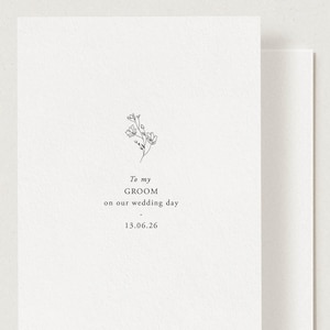 An meine Braut / Bräutigam an unserem Hochzeitstag, Minimal Moderne Hochzeitskarte, minimal Hochzeitstag Karte, an meine Mann Frau Hochzeitskarte