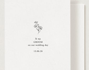 To My Bride / Groom On Our Wedding Day Card, Minimal Modern Wedding Day Card, minimal wedding day card, to my husband wife wedding day card