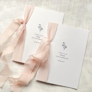 Carta de boda para mi novio, novia, dama de honor en el día de mi boda, dama de honor, padrino, padres, mamá, papá, abuelos, la mañana de la boda