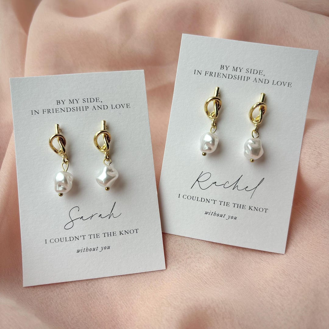 Orecchini di perle con nodo d'amore, orecchini pendenti con perle con