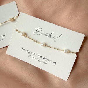 Freshwater Pearl Bracelet, 18K Gold Plated Minimalist Pearl Bracelet, Bridesmaid Bracelet, Personalised Bridal Jewellery, Wedding Bracelet