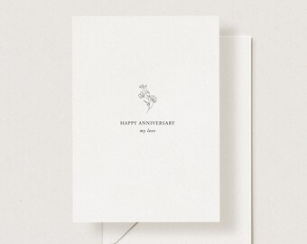 Happy Anniversary My Love Card, Wildflower Happy Anniversary My Love Card, anniversary card, minimal anniversary card