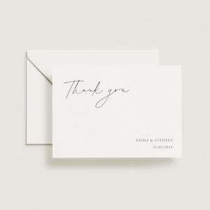 Cartes de remerciement personnalisées pour mariage, carte le jour du mariage, carte de remerciement minimale, carte de mariage, carte de remerciement pour vendeur de mariages