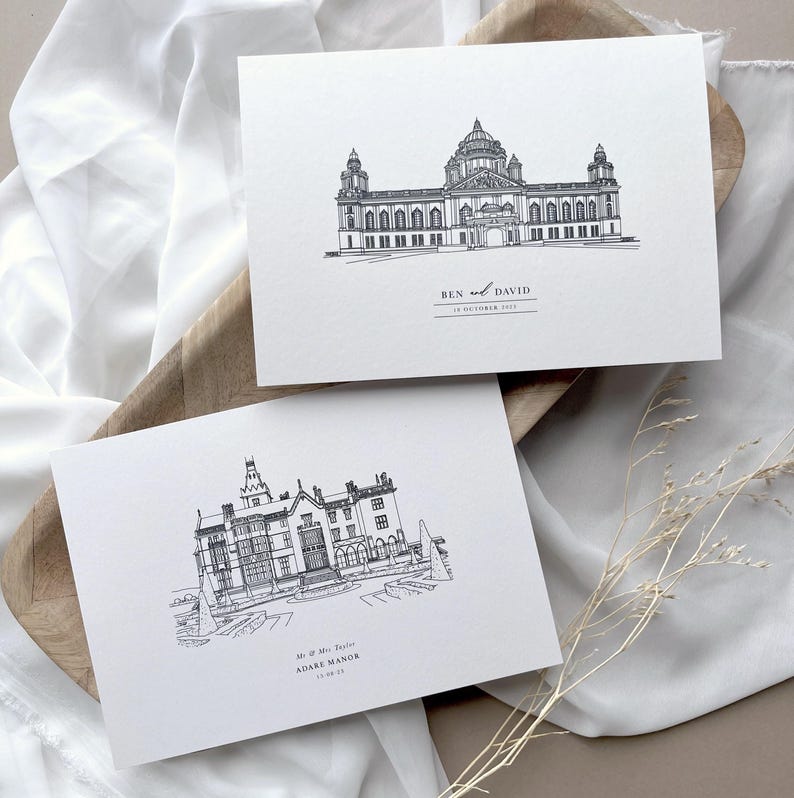 Ballynahinch Castle Venue Illustration, Wedding Invitations (Digital Download) image 4