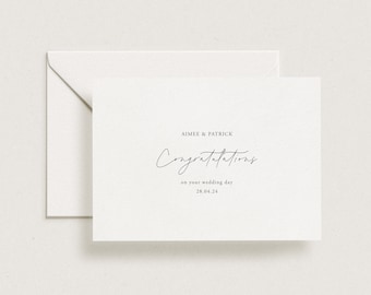 Personalised Wedding Day Card, Minimalist Congratulations Card