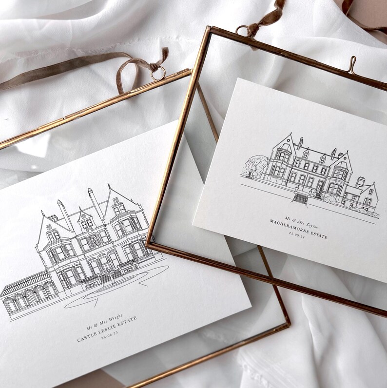 Ballynahinch Castle Venue Illustration, Wedding Invitations (Digital Download) image 7