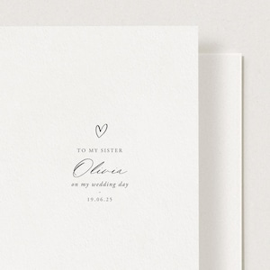 To My Bridesmaid On My Wedding Day, Trauzeugin, Groomsman, Eltern, Mama, Papa, Schwester an meinem Hochzeitstag, Brautjungfer Karte