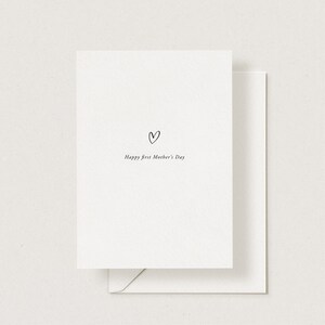 Tarjeta para el primer día de la madre, tarjeta para el día de la madre, tarjeta minimalista con corazón, tarjeta para el día de la madre, tarjeta sencilla para el día de la madre, tarjeta para mamá primeriza