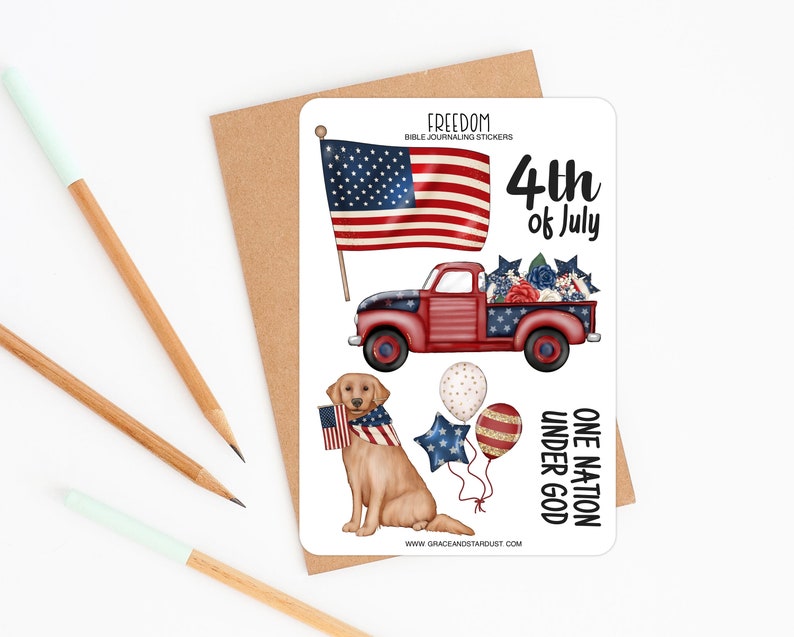 Bible Journaling Stickers 4th of July Sticker Sheets Stickers for Bible Journaling image 3