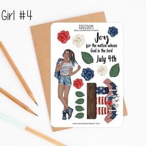 Bible Journaling Stickers 4th of July Sticker Sheets Stickers for Bible Journaling image 8