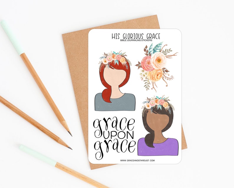 Bible Journaling Stickers His Glorious Grace Sticker Sheets Stickers for Bible Journaling image 5