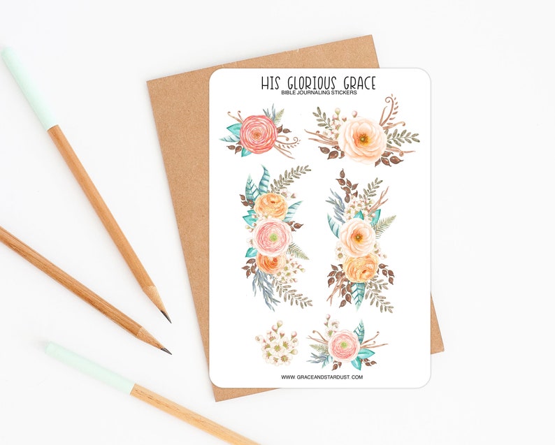 Bible Journaling Stickers His Glorious Grace Sticker Sheets Stickers for Bible Journaling image 3