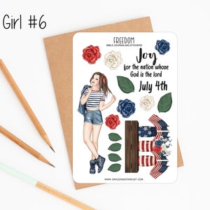 Bible Journaling Stickers 4th of July Sticker Sheets Stickers for Bible Journaling image 10