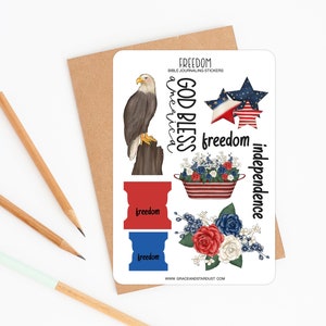 Bible Journaling Stickers 4th of July Sticker Sheets Stickers for Bible Journaling image 2