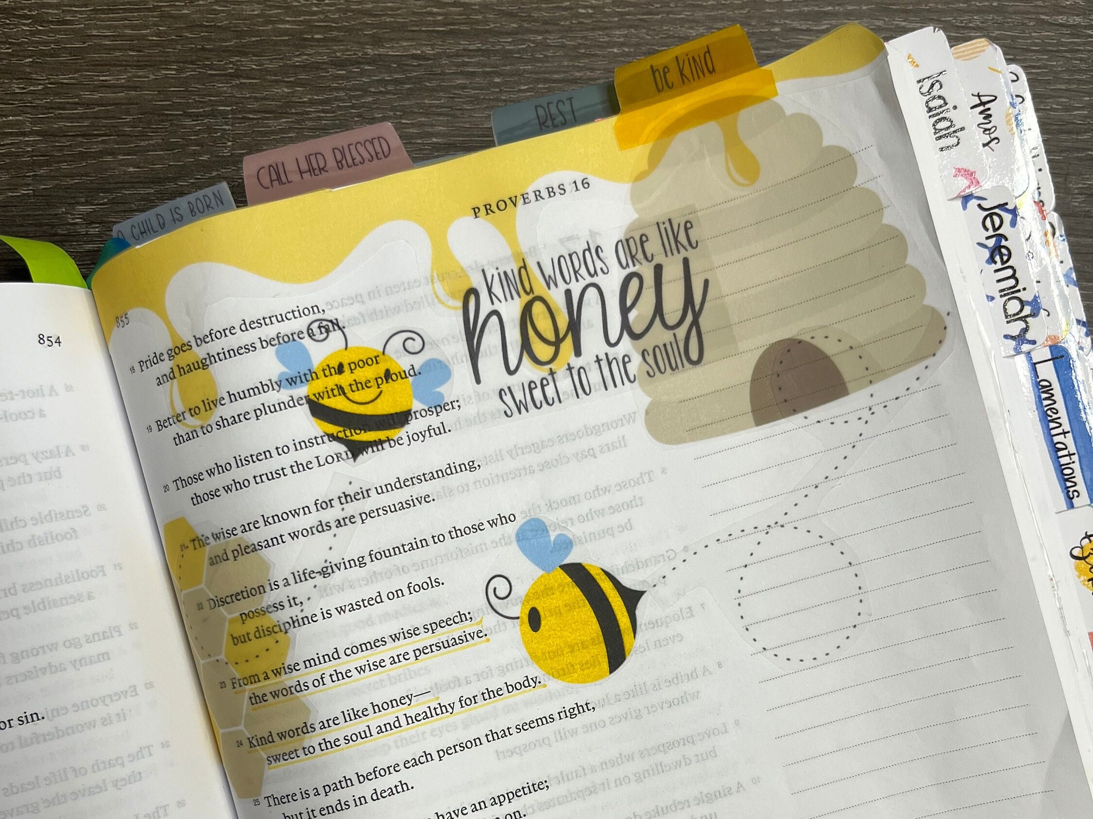 Bible Journaling Printable Stickers | Bee Kind Journaling Stickers ...