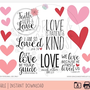 Pegatinas imprimibles del diario bíblico / Pegatinas de amar a otros / Pegatinas de la Biblia de amor / Pegatinas del diario bíblico / Pegatinas del diario de fe