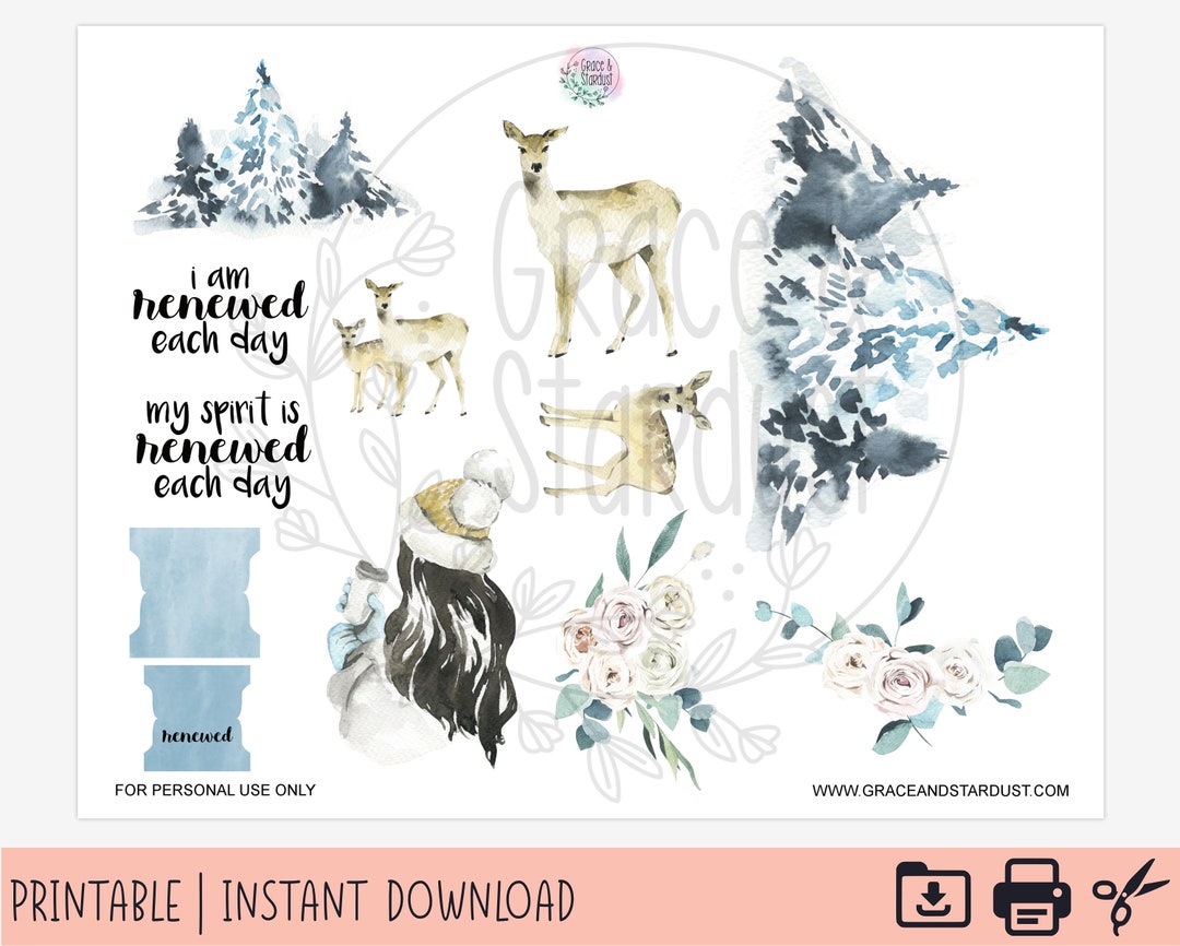 Printable Bible Journaling Stickers | Winter Stickers | My Spirit is ...