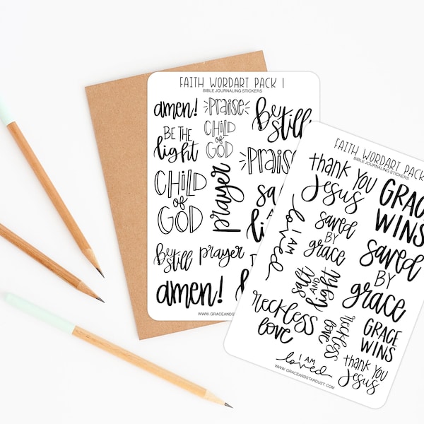 Bible Journaling Stickers | Faith Sheets | Bible Stickers | Stickers for Bible Journaling