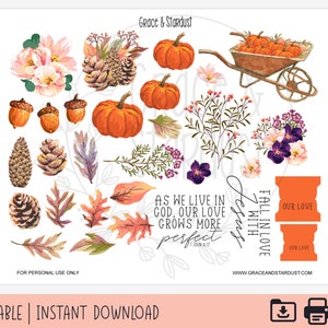 Fall Bible Journaling Printable | Our Love Journaling Stickers | 1 John 4:17 Stickers | Bible Journaling Stickers | Faith Stickers