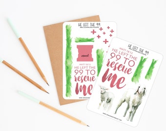 Bible Journaling Stickers | He Rescued Me Sticker Sheets | Faith Stickers | Stickers for Bible Journaling