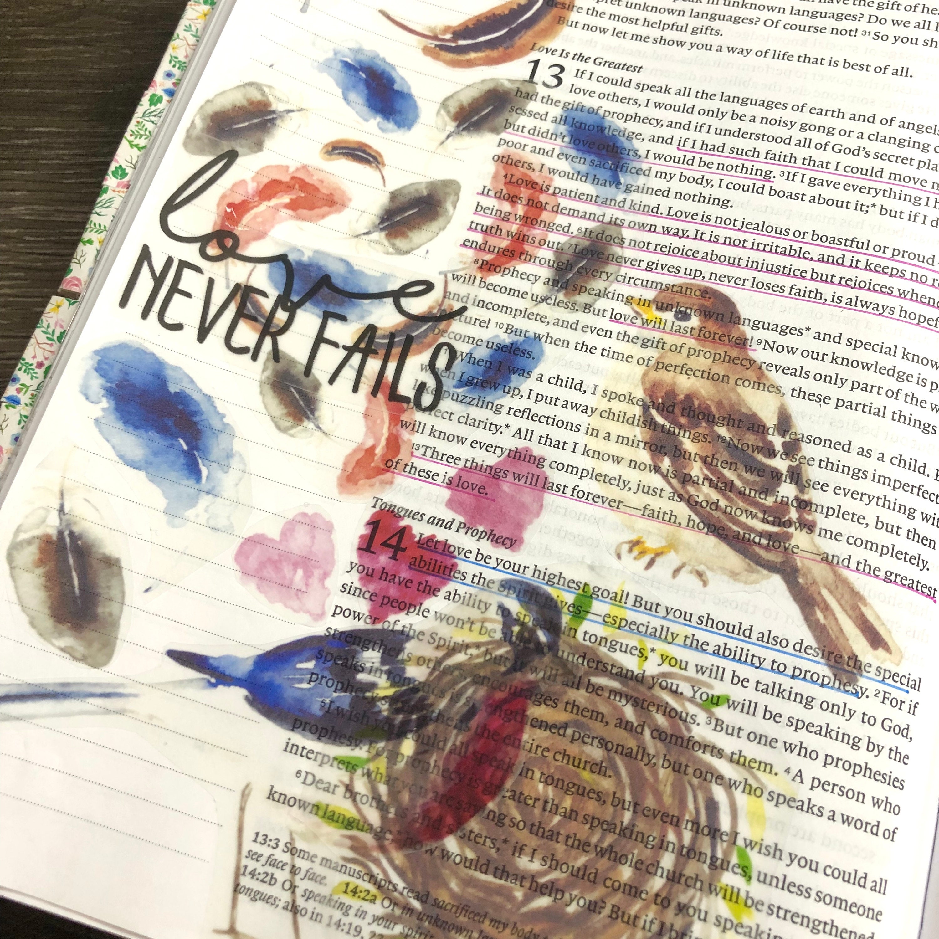 Bible Journaling Stickers Printable Sticker Sheet Love | Etsy