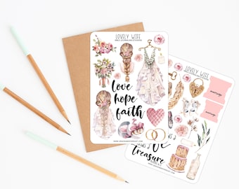 Bible Journaling Stickers | Lovely Wife Stickers | Faith Stickers | Stickers for Bible Journaling | Wedding Stickers | Marriage Stickers