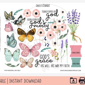 Printable Bible Journaling Stickers | My Faith Stickers | Bible Journaling Stickers | Printable Stickers