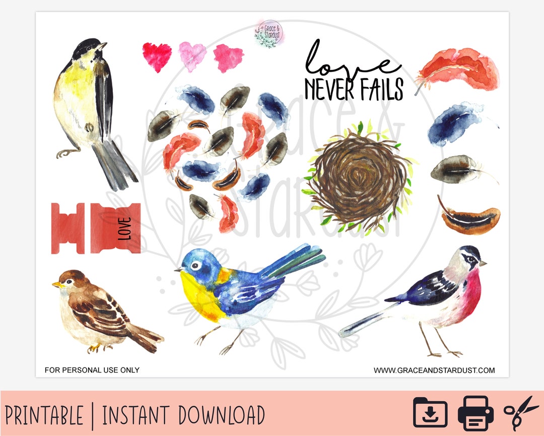Bible Journaling Stickers | Printable Sticker Sheet | Love Never Fails ...