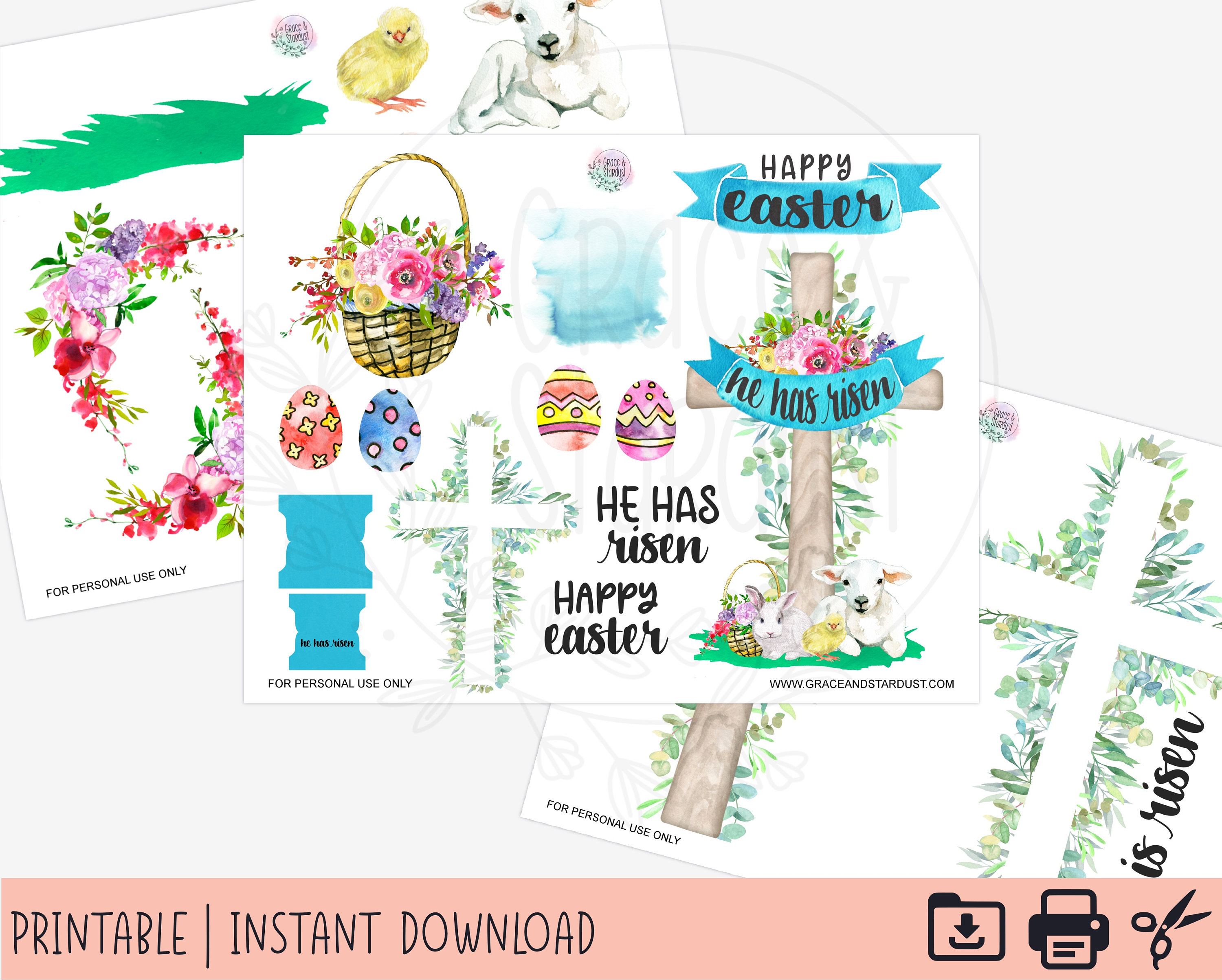 Bible Journaling Printable Stickers Easter Stickers He Has | Etsy