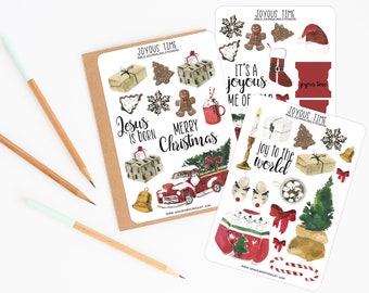 Bible Journaling Stickers | Christmas Stickers | Joyous Time Sticker Sheets | Stickers for Bible Journaling