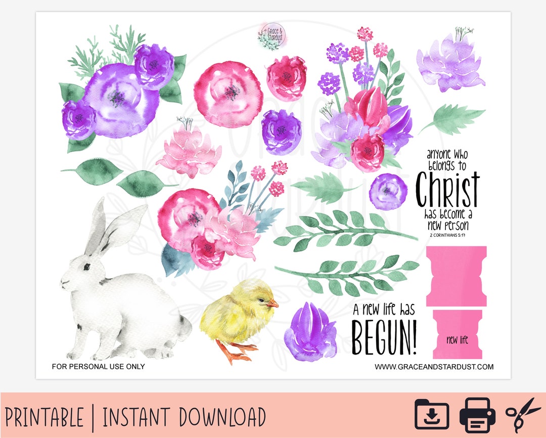 Printable Bible Journaling Stickers | Spring Journaling Stickers | 2 ...