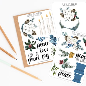 Bible Journaling Stickers | Christmas Stickers | Peace on Earth Sticker Sheets | Stickers for Bible Journaling